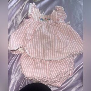 Little Me Pink and White Baby Outfit